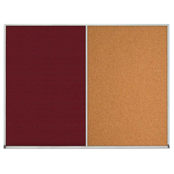 Double Door Radius Corkboard, 60"x36", Bla
